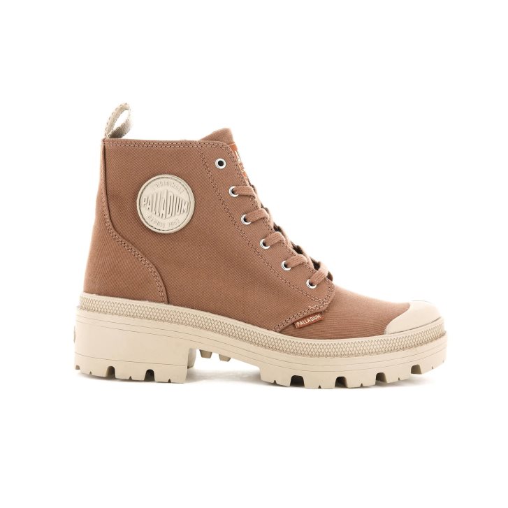 Dámské Boty Palladium Pallabase Twill Hnědé | CZ CWD-45T